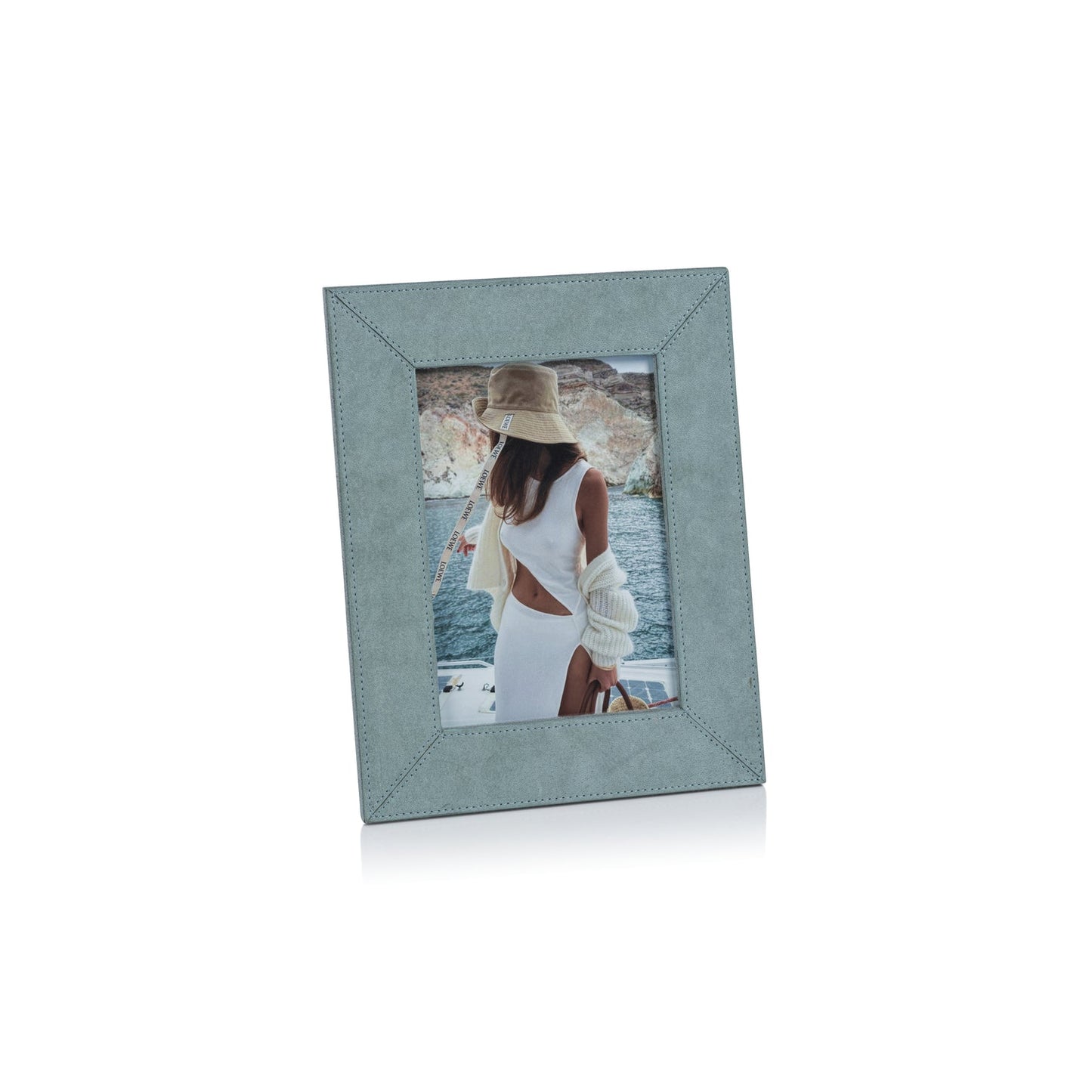 Suede Photo Frame - Cote D'Azur Blue