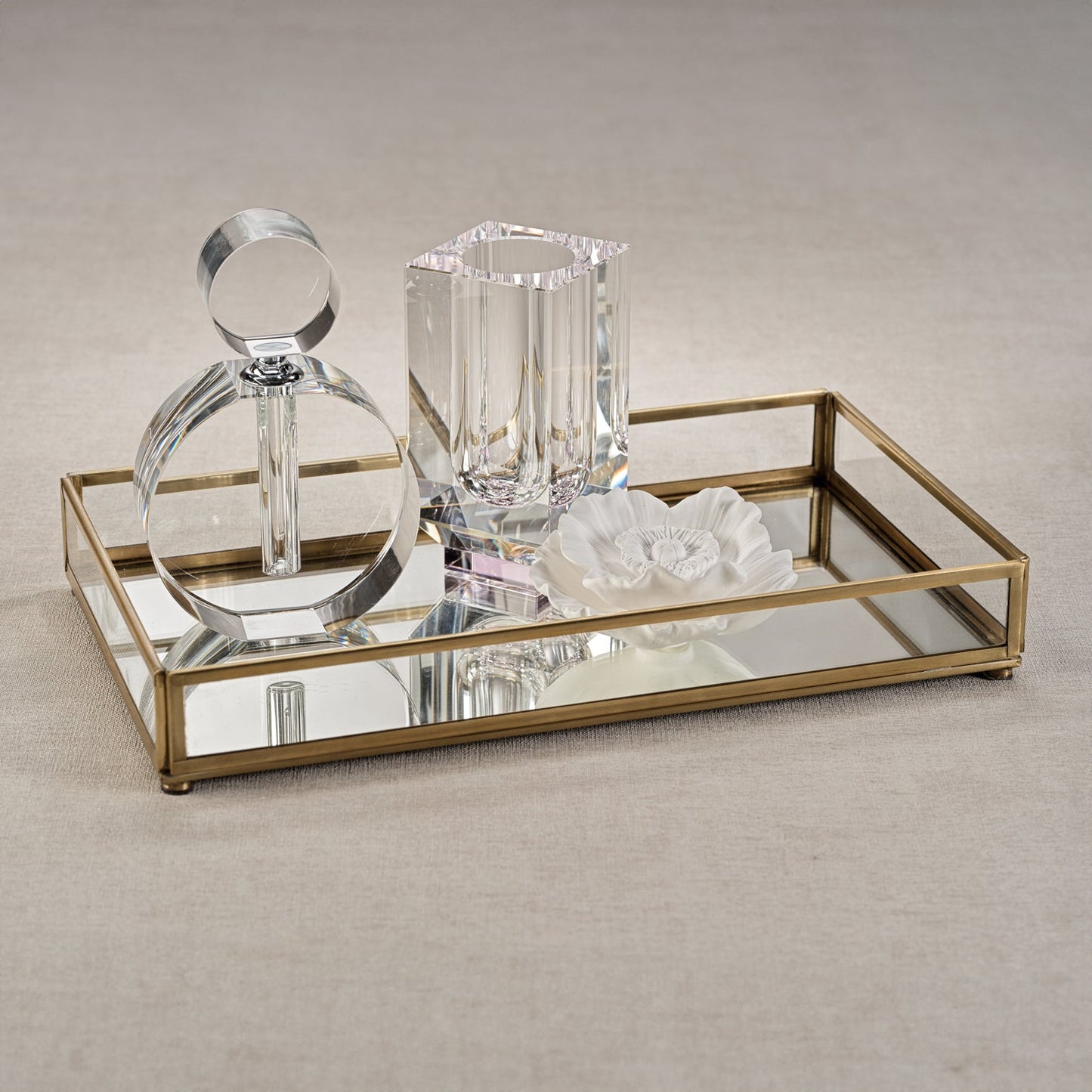 Celine Metal Edged Mirrored Vanity Tray