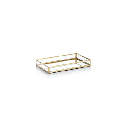 Celine Metal Edged Mirrored Vanity Tray - Trays by Carlyle Avenue