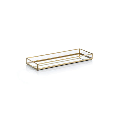 Celine Metal Edged Mirrored Vanity Tray - Trays by Carlyle Avenue