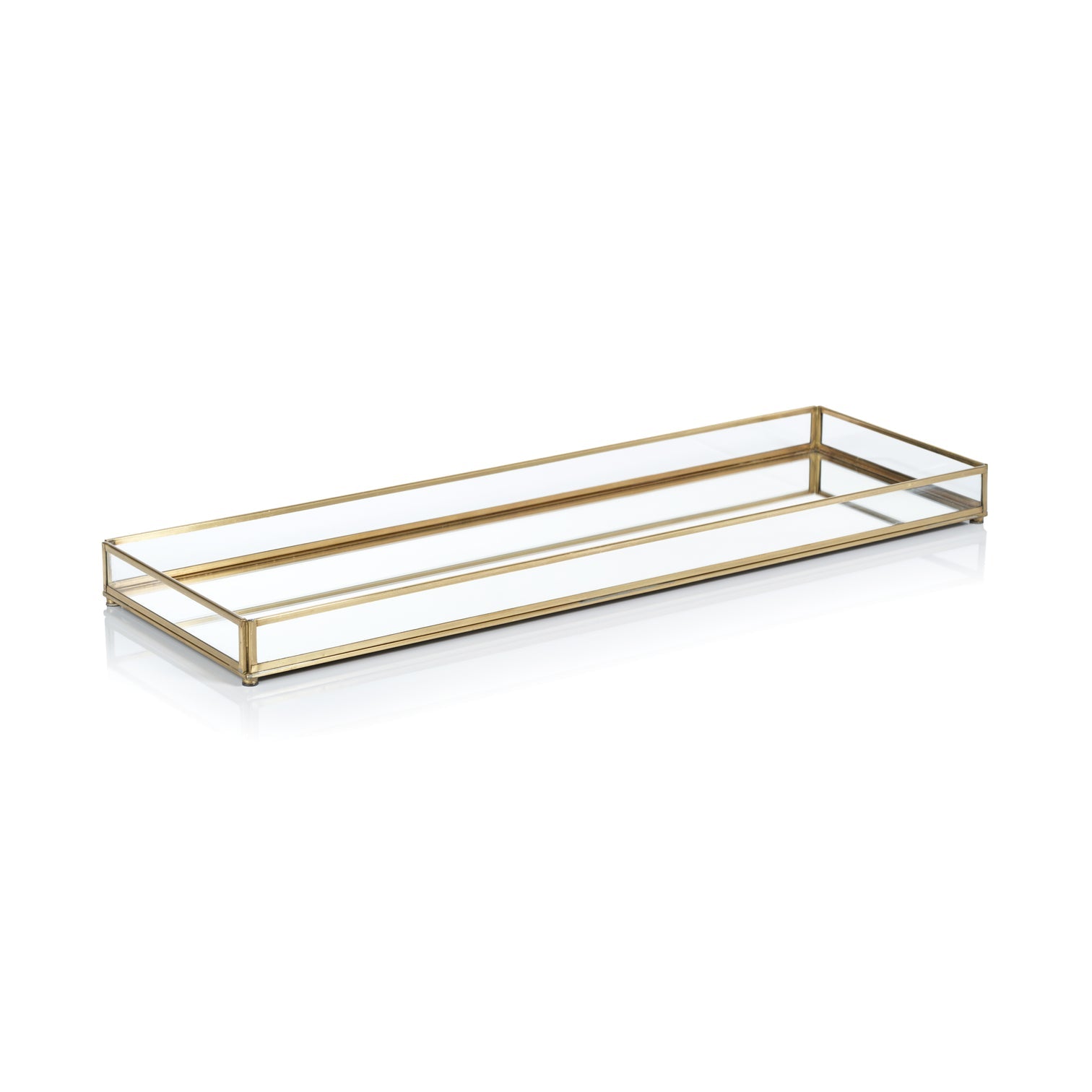 Celine Metal Edged Mirrored Vanity Tray - Trays by Carlyle Avenue