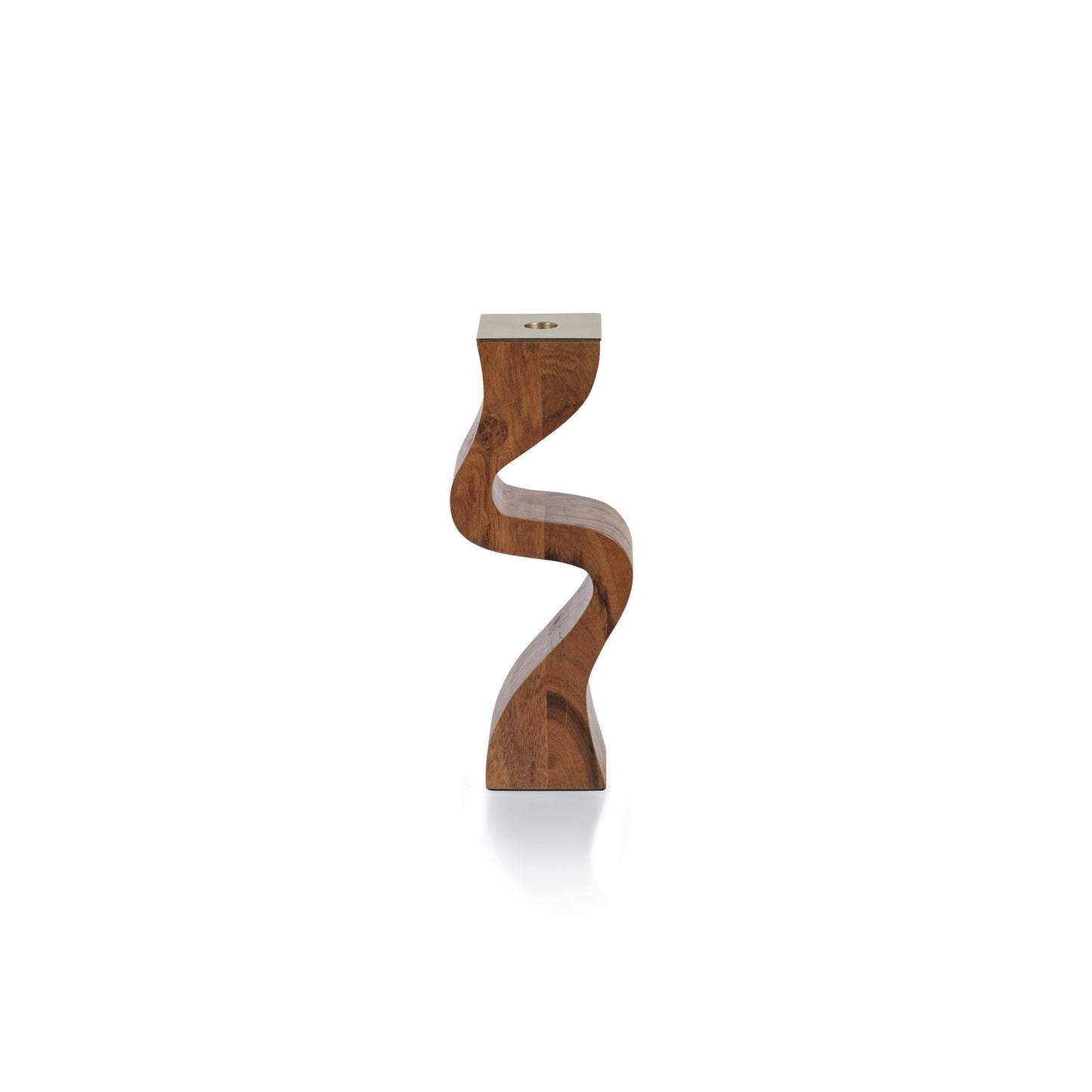 Wavy Acacia Wood Taper Holder