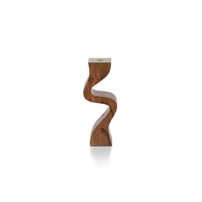 Wavy Acacia Wood Taper Holder - Candle Holders by Carlyle Avenue