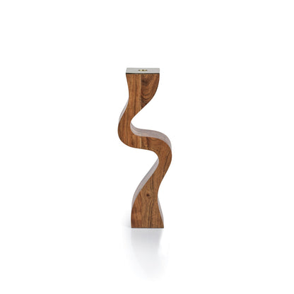 Wavy Acacia Wood Taper Holder - Candle Holders by Carlyle Avenue