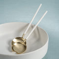 Villefranche Server Set - Gold with White Enamel - Serveware by Carlyle Avenue