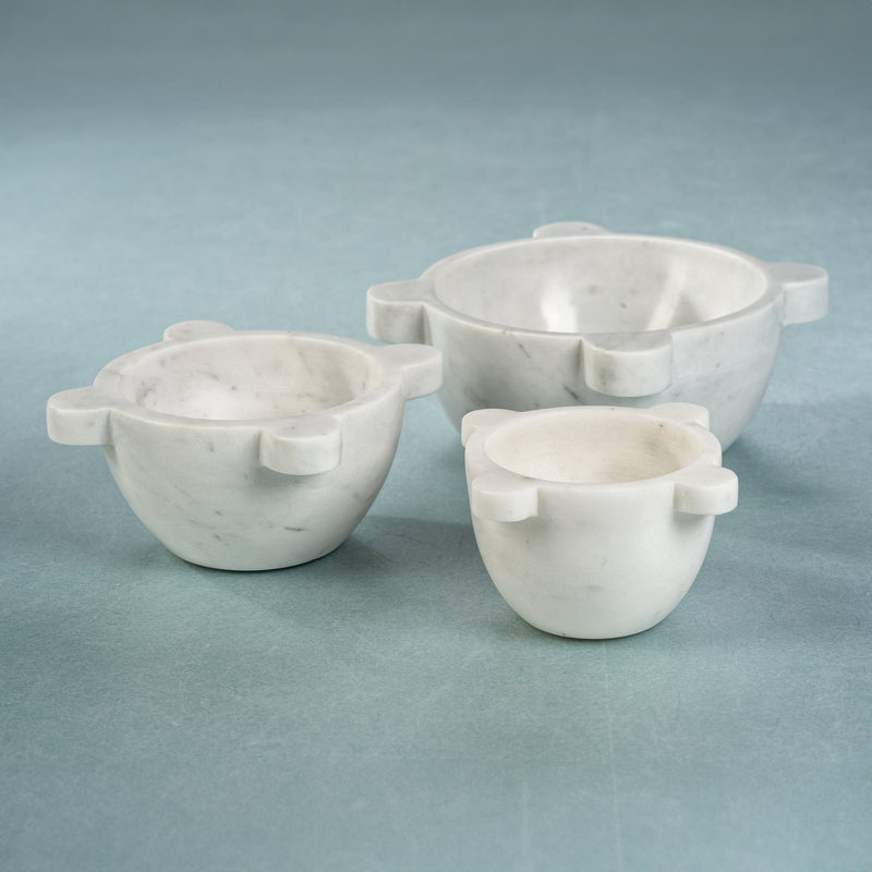 Roma Marble Mortar / Condiment Bowl - White - Bowls by Carlyle Avenue