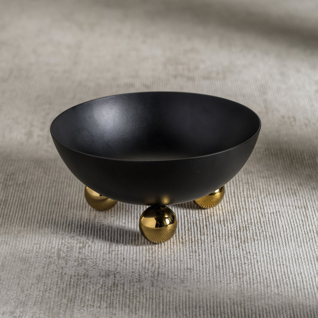Condiment Bowl - Black with Gold Feet - Decorative Bowls by Carlyle Avenue