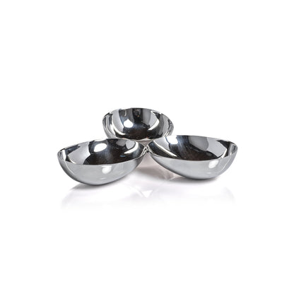 Triple Nut Bowl - Polished Nickel - Bowls by Carlyle Avenue