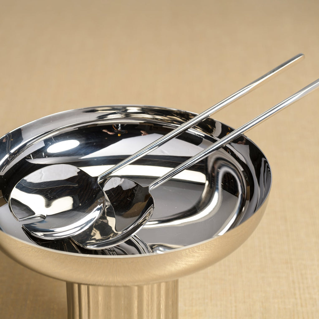 Modern Salad Server Set - Polished Nickel - Tableware by Carlyle Avenue