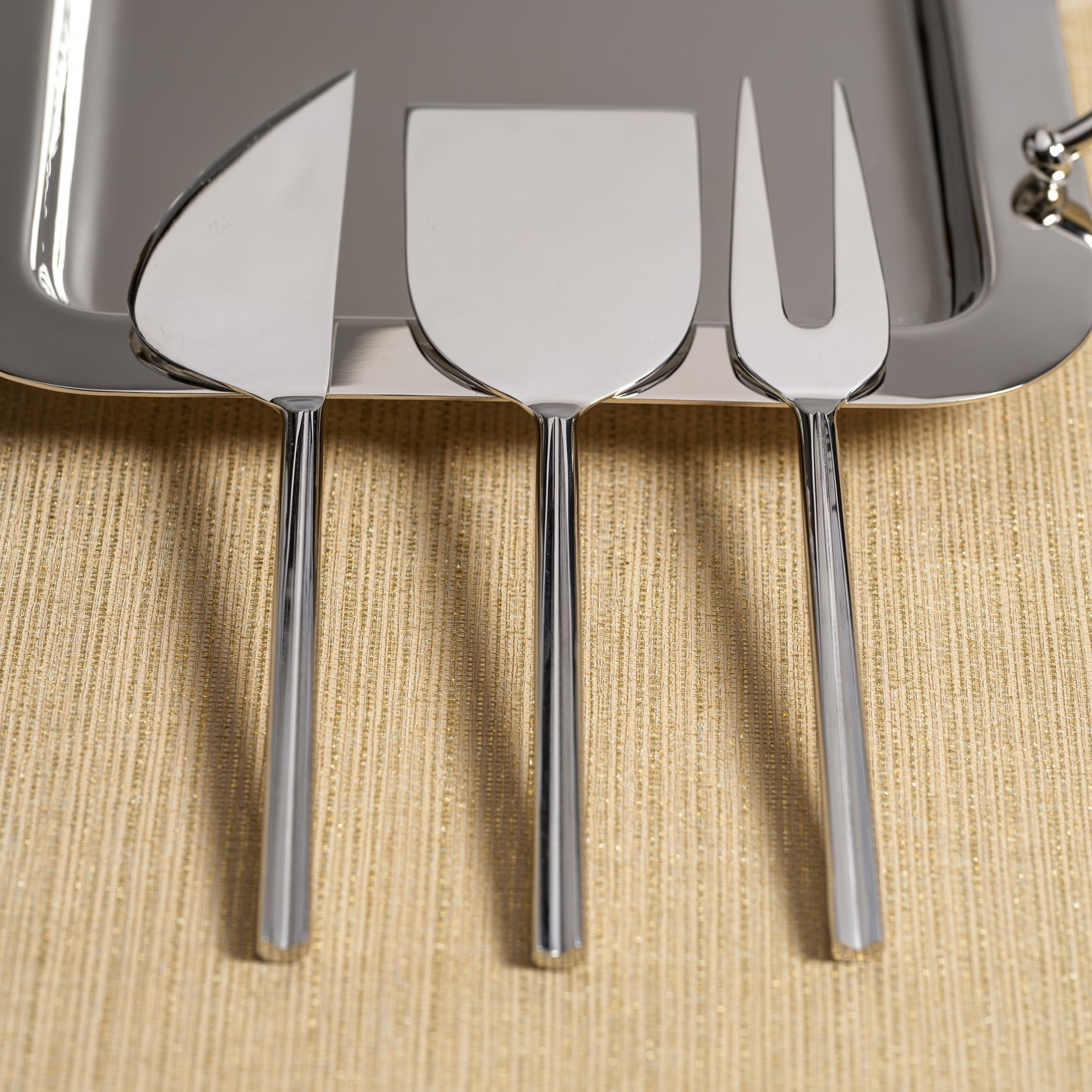 Set of 3 Modern Cheese Knife Set - Polished Steel - Cheese Knives by Carlyle Avenue