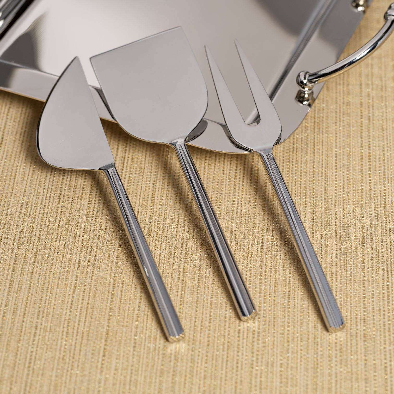 Set of 3 Modern Cheese Knife Set - Polished Steel - Cheese Knives by Carlyle Avenue