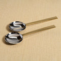 Modern Salad Server Set - Polished Nickel & Gold - Tableware by Carlyle Avenue