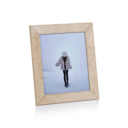 Corviglia Hair-On Hide Leather Photo Frame - Tan - Picture Frames by Carlyle Avenue