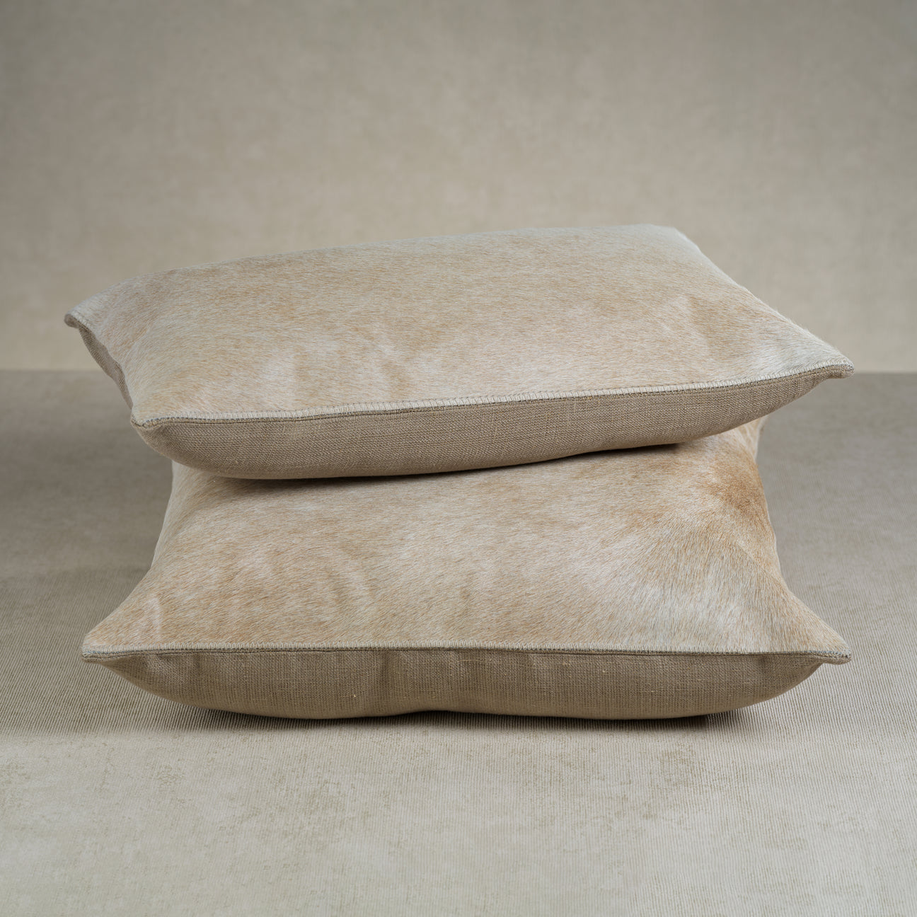 Corviglia Hair On Hide Leather Throw Pillow - Tan