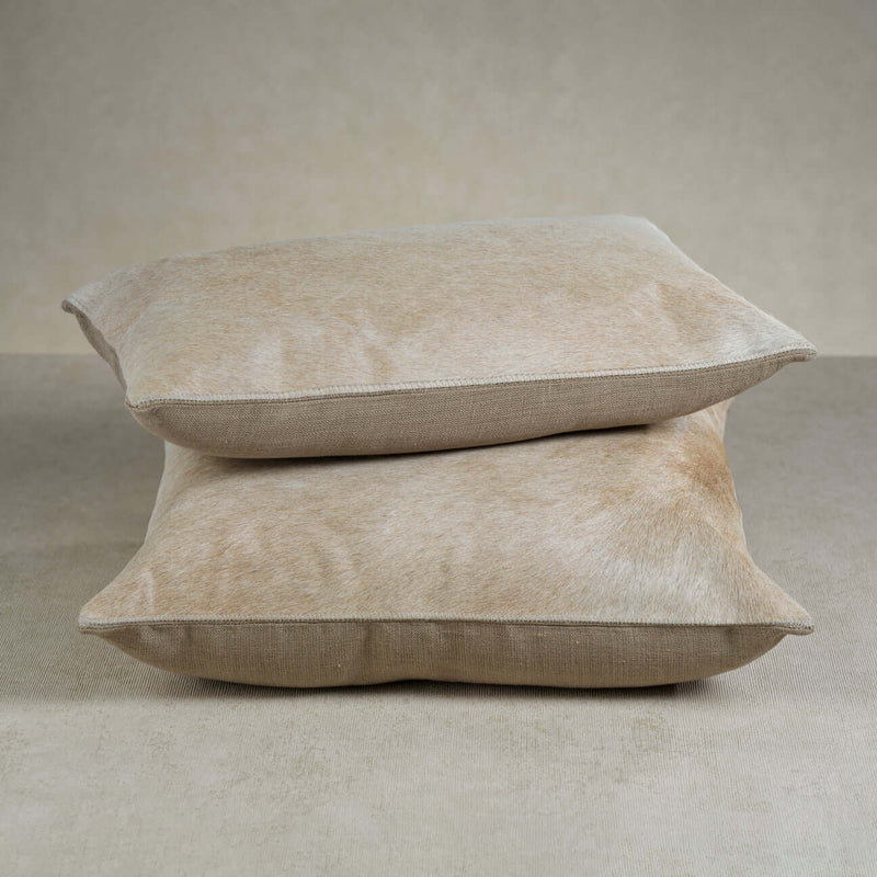 Corviglia Hair On Hide Leather Throw Pillow - Tan - Throw Pillow by Carlyle Avenue