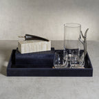 Corviglia Hair-On Hide Leather Box - Navy - Boxes by Carlyle Avenue