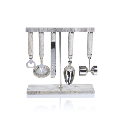 Five Piece Bar Tool Set - Marble - Barware by Carlyle Avenue