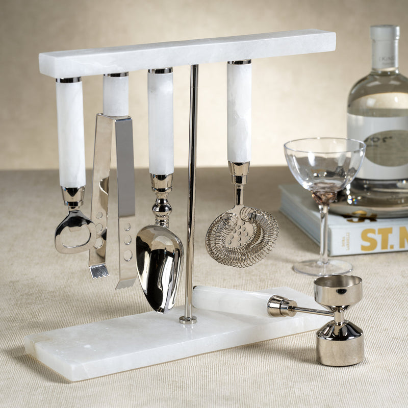 Alabaster Five Piece Bar Tool Set - Barware by Carlyle Avenue