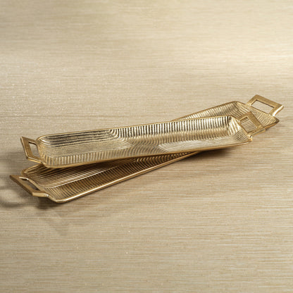 Golden Textured Aluminum Tray - Trays by Carlyle Avenue