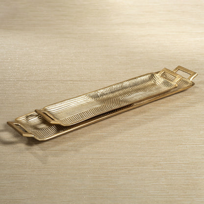 Golden Textured Aluminum Tray - Trays by Carlyle Avenue