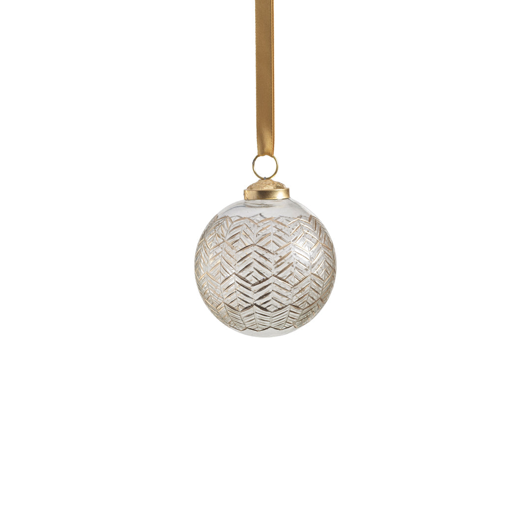 Golden Echoes Pattern Glass Ornament - Gold