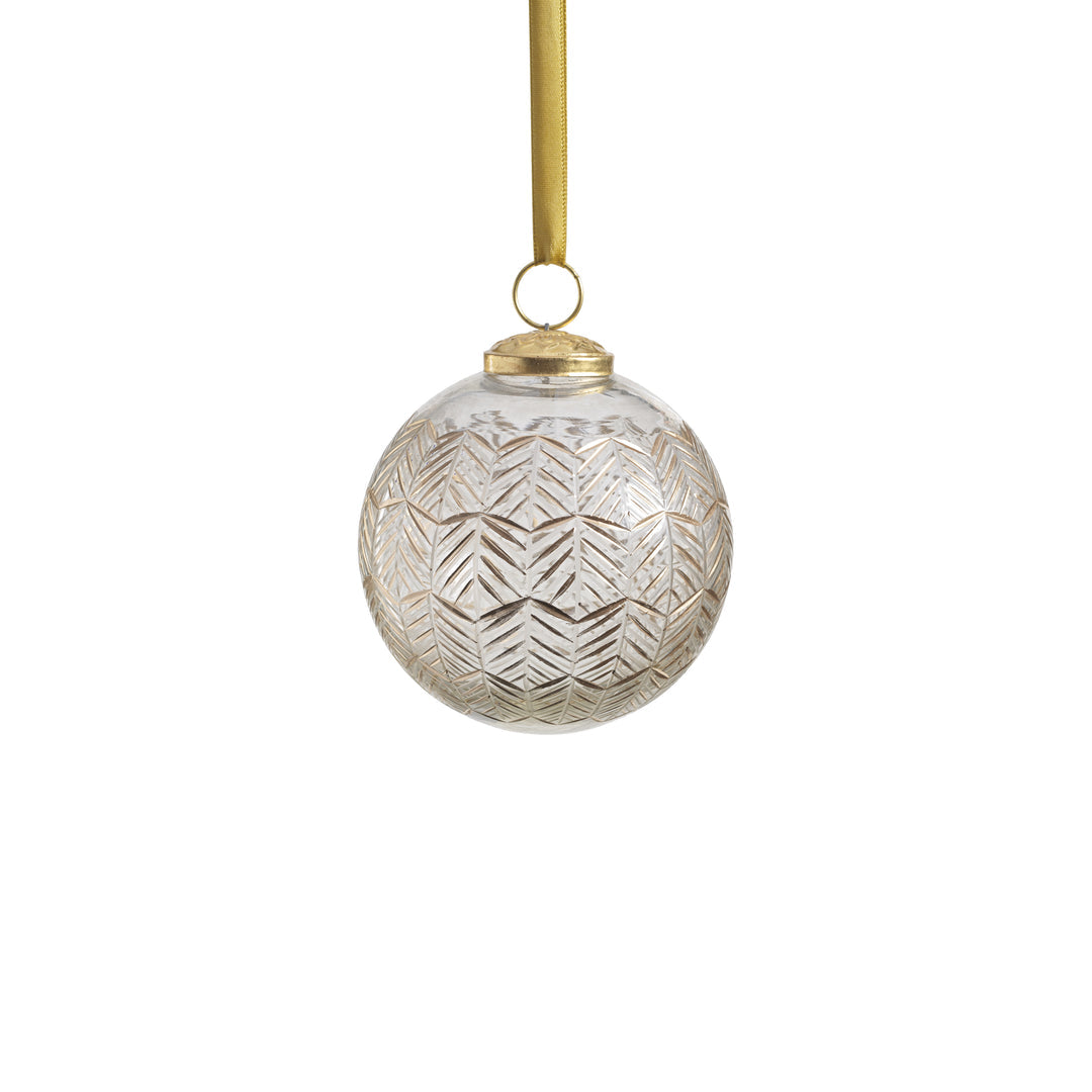 Golden Echoes Pattern Glass Ornament - Gold