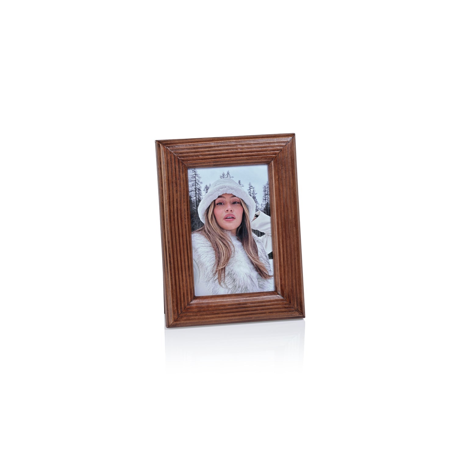 Alpenloge Leather Photo Frame - Tobacco - Picture Frames by Carlyle Avenue