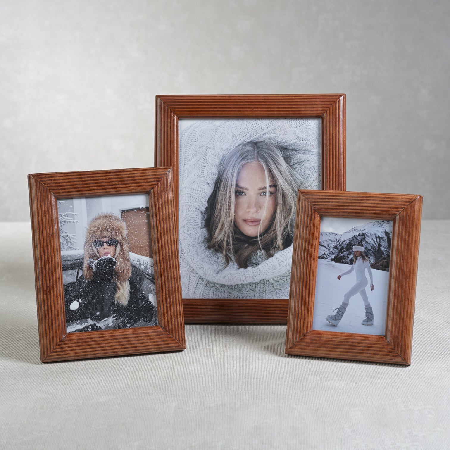 Alpenloge Leather Photo Frame - Tobacco - Picture Frames by Carlyle Avenue