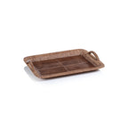 Rosso Leather and Raffia Serving Tray - Decorative Trays by Carlyle Avenue
