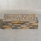 St. Moritz Bamboo Box with Brass Trim and Ultra Suede Interior - Decorative Accessories by Carlyle Avenue