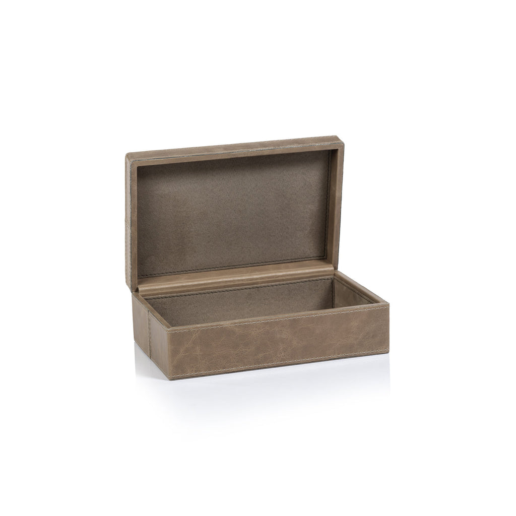 Bellecôte Box - Taupe Leather - Decorative Accessories by Carlyle Avenue