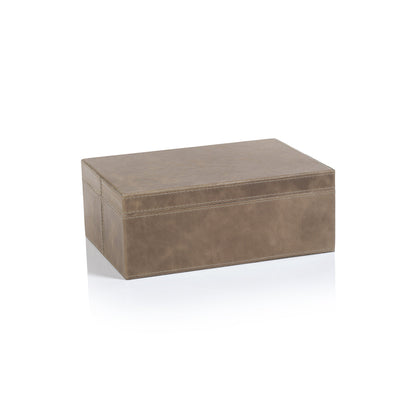 Bellecôte Box - Taupe Leather - Decorative Accessories by Carlyle Avenue