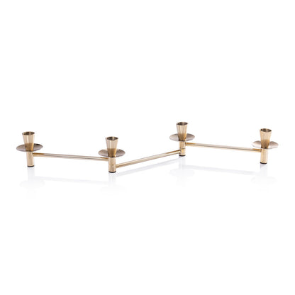 4-Tier Expandable Taper Holder - Polished Gold - CARLYLE AVENUE
