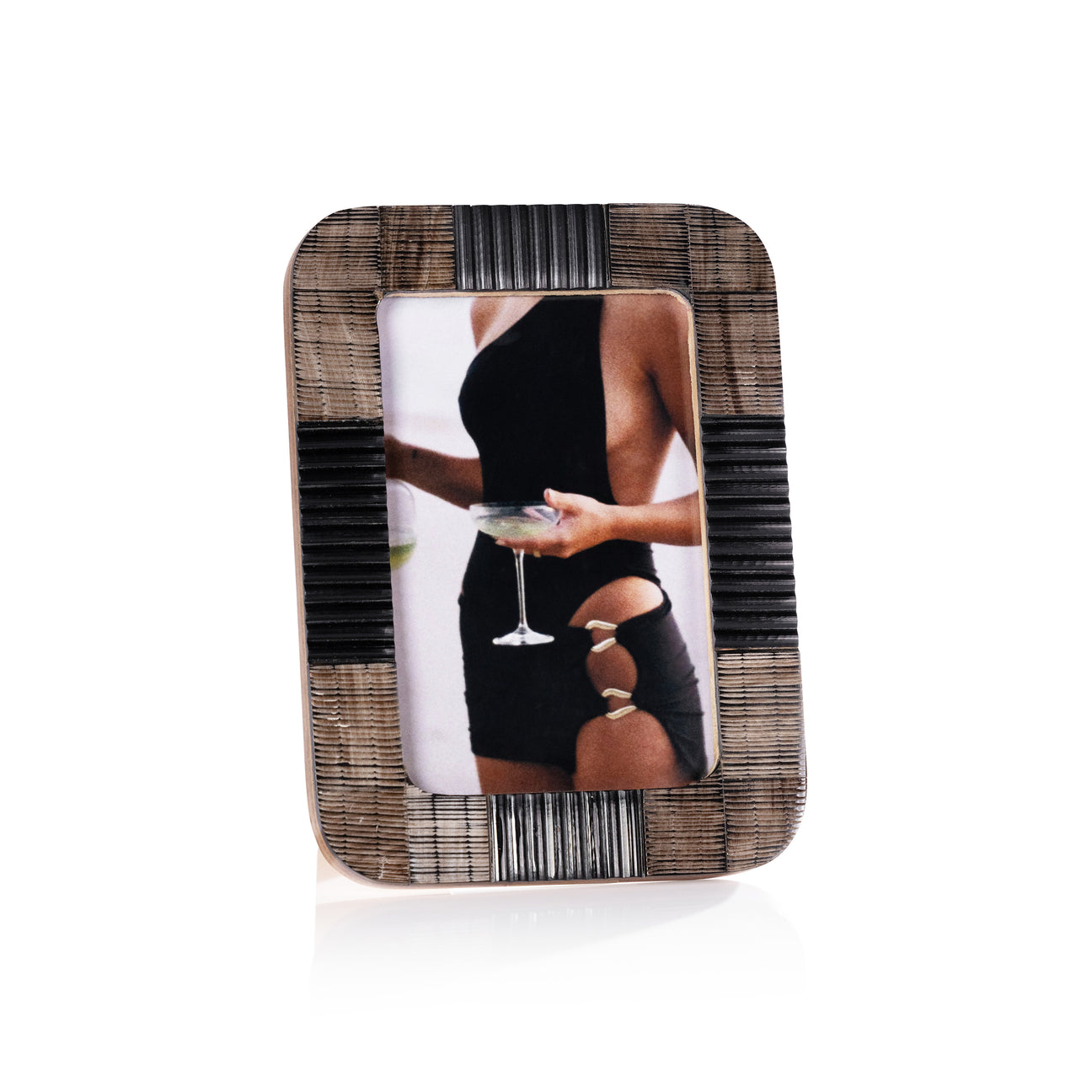 Majorca Black Chiseled Horn Photo Frame - Picture Frames by Carlyle Avenue