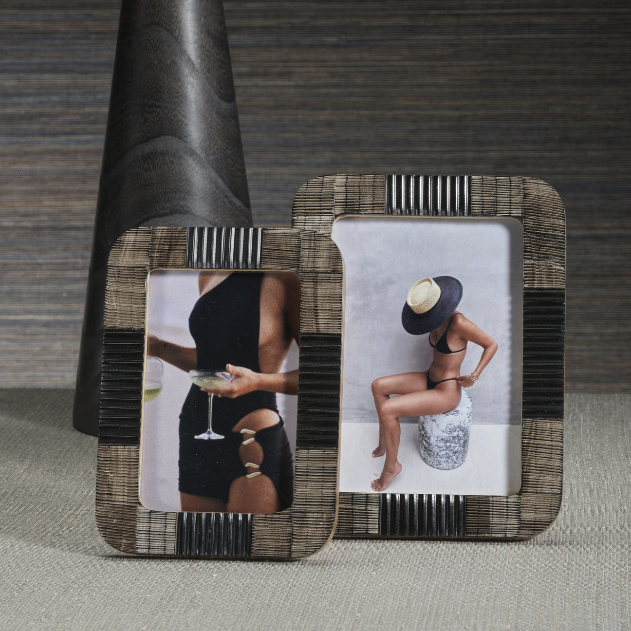 Majorca Black Chiseled Horn Photo Frame - Picture Frames by Carlyle Avenue