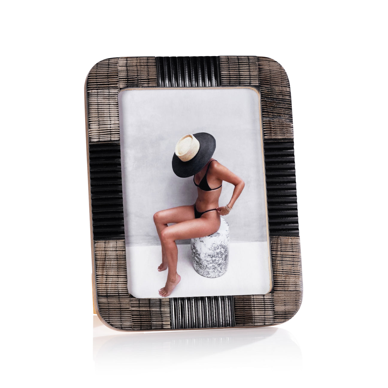 Majorca Black Chiseled Horn Photo Frame - Picture Frames by Carlyle Avenue