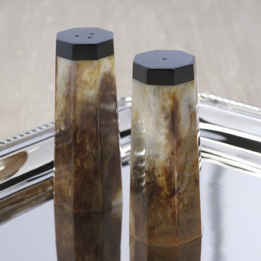 Burl Wood Design Resin Salt and Pepper Shaker Set - Tableware by Carlyle Avenue
