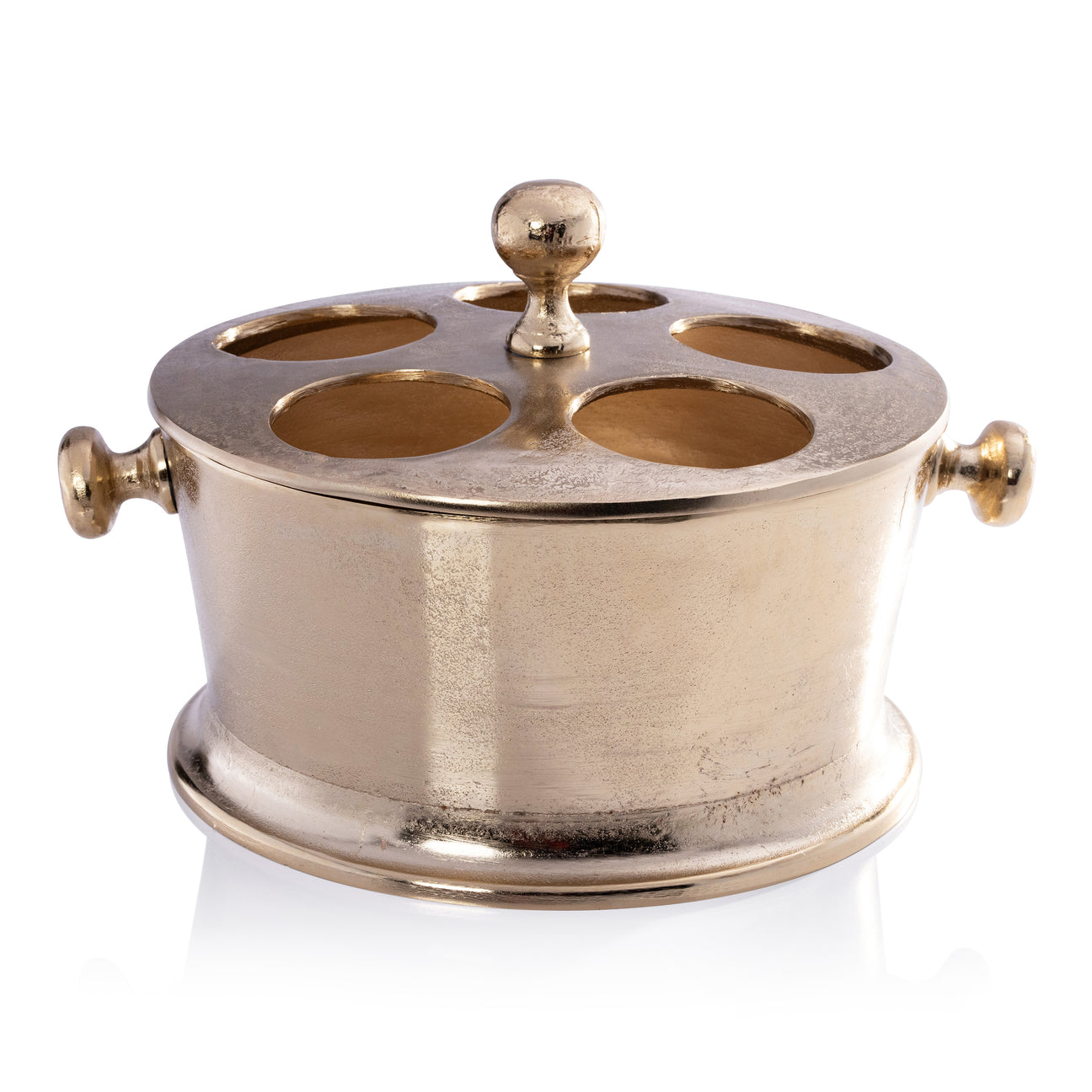 Raw Aluminum Five Bottle Wine Holder - Gold - Barware by Carlyle Avenue
