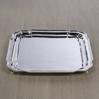 Alsace Elegant Brass Tray - Polished Nickel - Decorative Trays by Carlyle Avenue