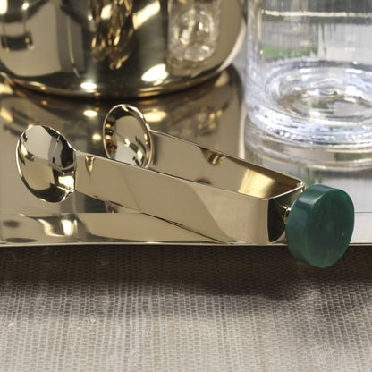 Spiga Ice Tong - Gold & Green - Barware by Carlyle Avenue
