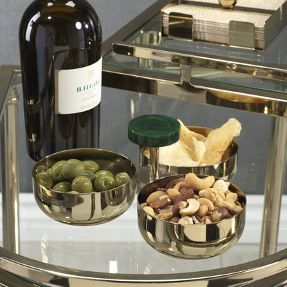 Spiga Condiment Set - Gold & Green - Barware by Carlyle Avenue