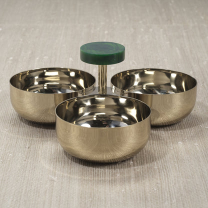 Spiga Condiment Set - Gold & Green - Barware by Carlyle Avenue