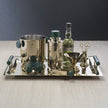 Spiga Serving Bar Tray, Gold & Green