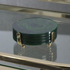 Spiga Coasters Set on Stand - Gold & Green - Barware by Carlyle Avenue