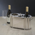 Alsace Brass Two-Bottle Wine Cooler - Polished Nickel - Barware by Carlyle Avenue