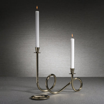 Breda 2-Tier Brass Candle Holder - Polished Gold - Candle Holders by Carlyle Avenue