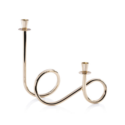 Breda 2-Tier Brass Candle Holder - Polished Gold - Candle Holders by Carlyle Avenue