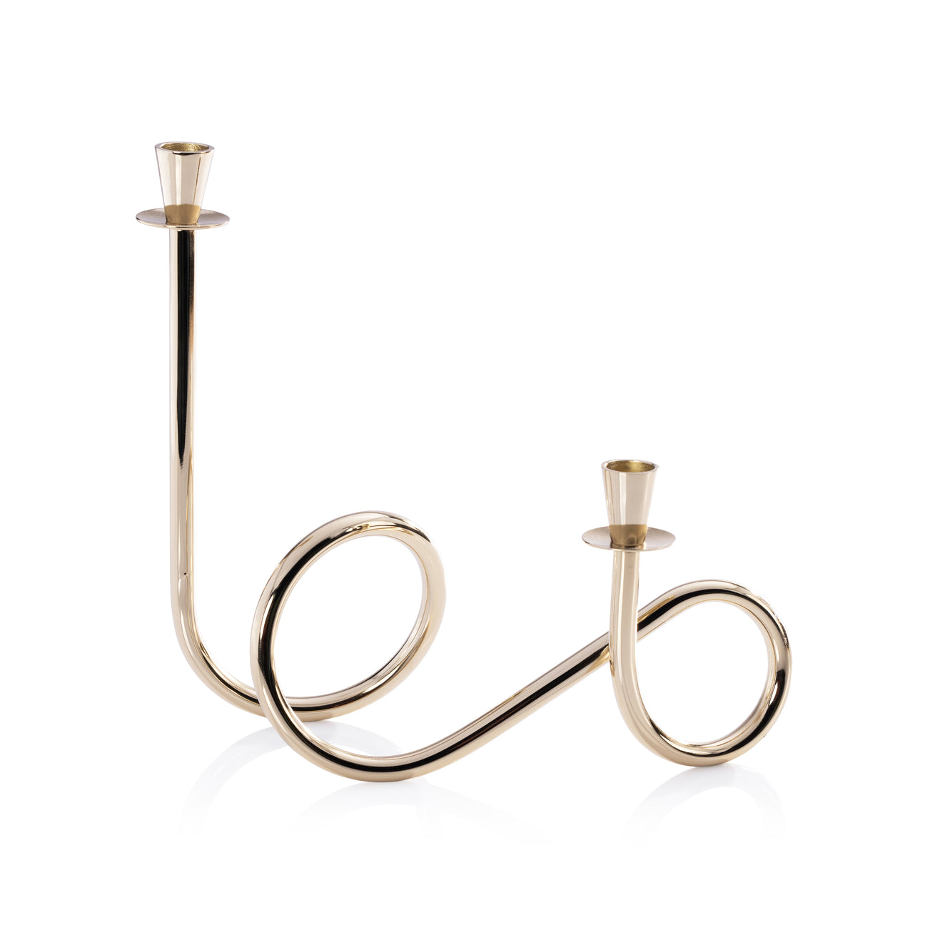 Breda 2-Tier Brass Candle Holder, Polished Gold - Candle Holders by Carlyle Avenue