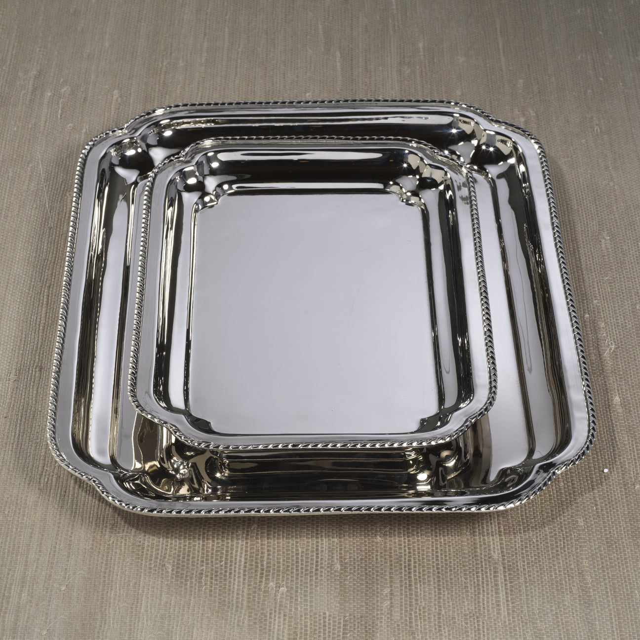 Andrea Brass Tray - Polished Nickel - Trays by Carlyle Avenue