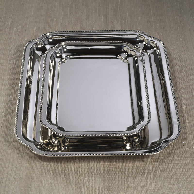 Andrea Brass Tray - Polished Nickel - Trays by Carlyle Avenue